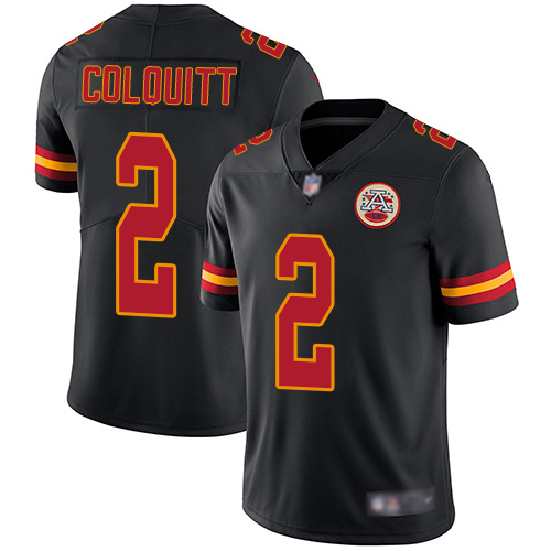 Men Kansas City Chiefs #2 Colquitt Dustin Limited Black Rush Vapor Untouchable Football Nike NFL Jersey